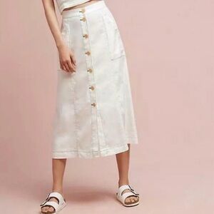NWT Akemi + Kin Riverine Linen Blend Midi Skirt size 8
